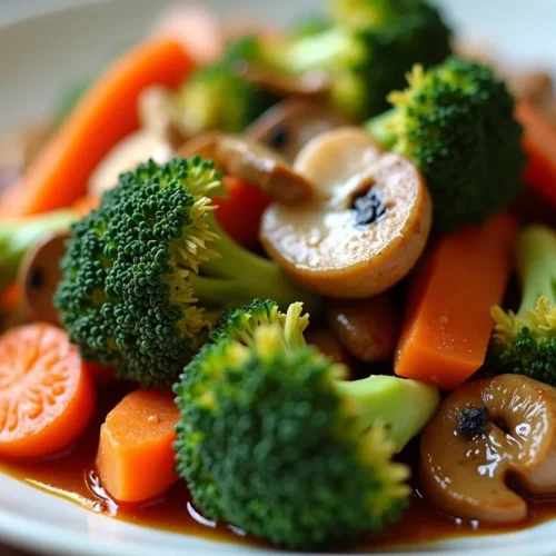 Broccoli, Carrot, and Mushroom Stir-Fry