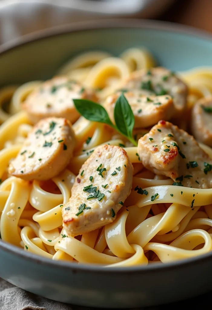 Creamy Garlic Parmesan Pasta with Chicken