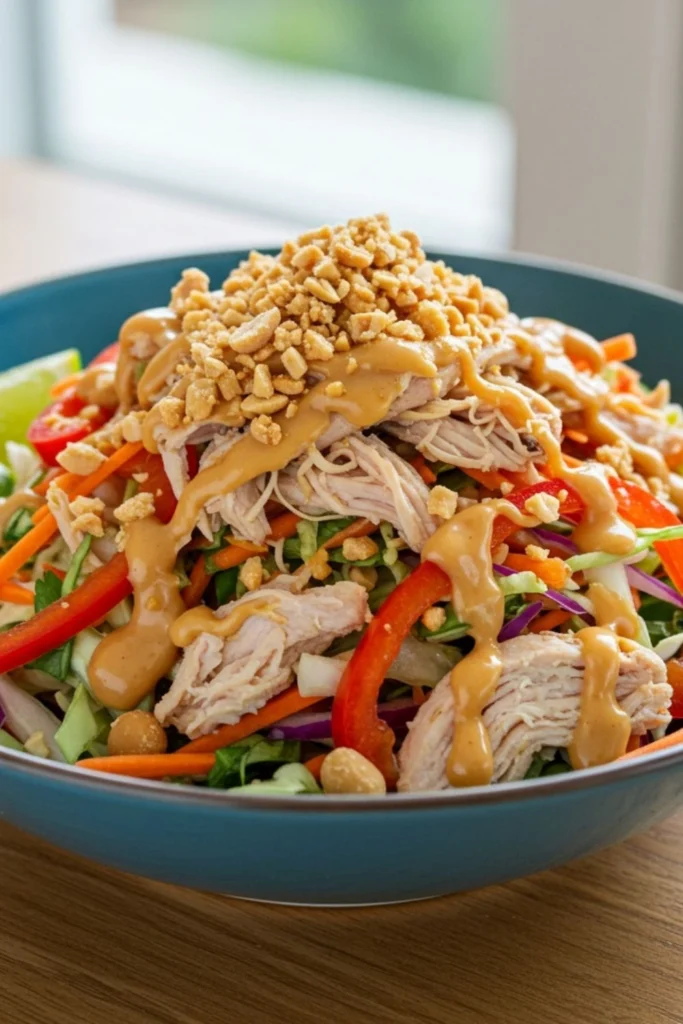 Thai chicken salad with shredded chicken