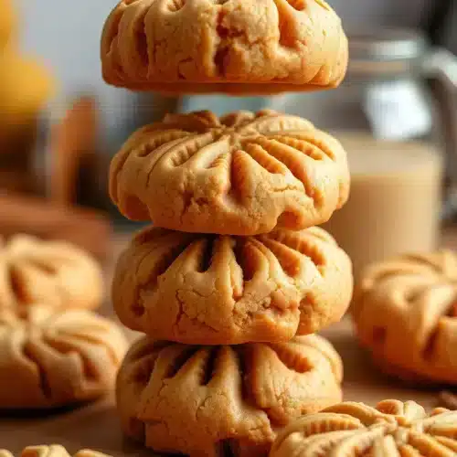 peanut butter cookies with crisscross tops