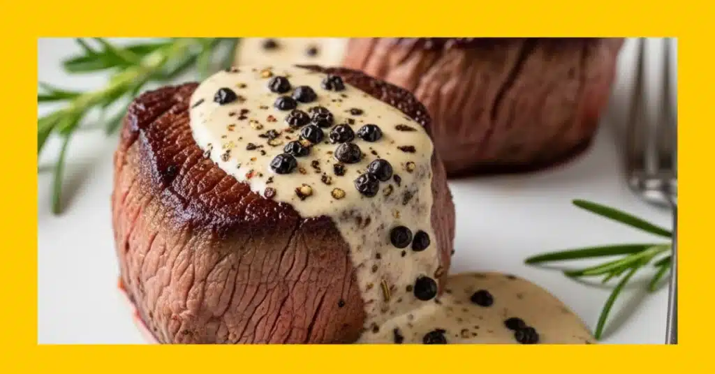 Easy Filets Mignons with Peppercorn Cream