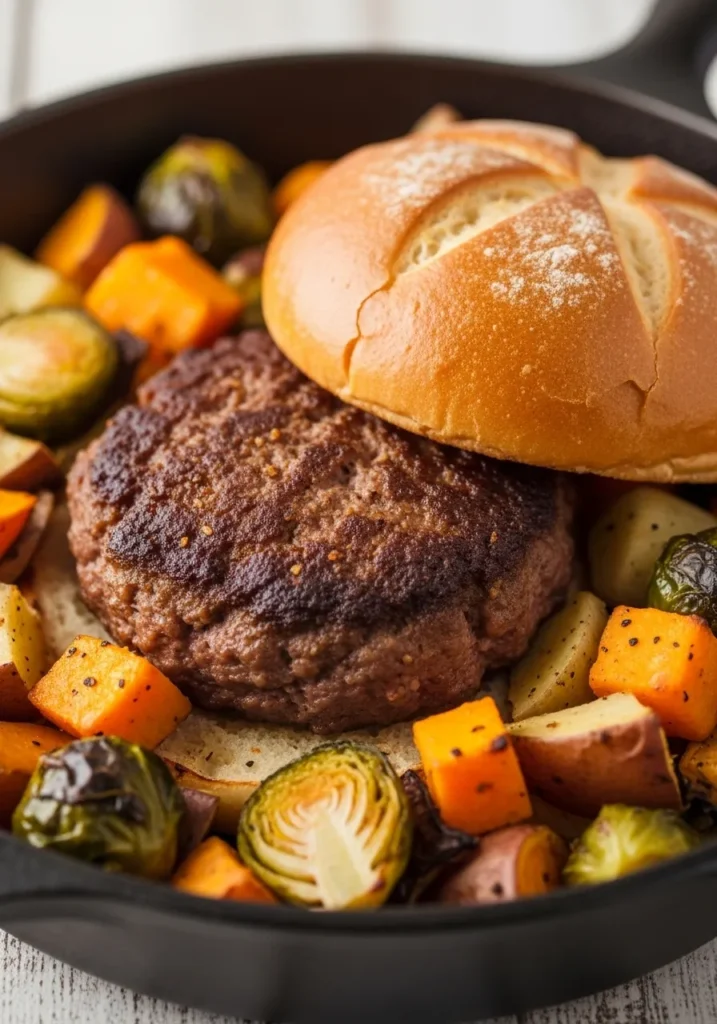 Amish Hamburger with Fall Veggies Bake