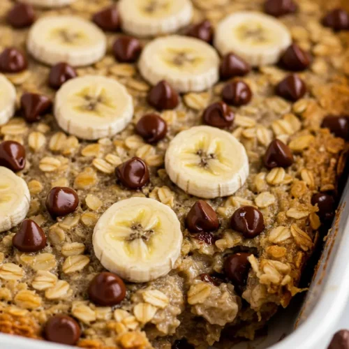 Baked Banana Chocolate Chip Oatmeal