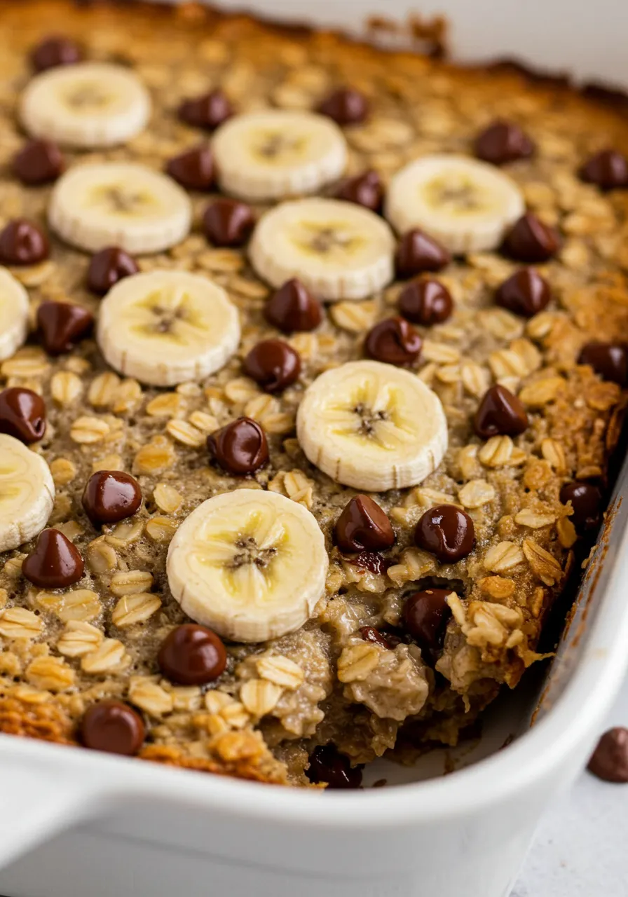 Baked Banana Chocolate Chip Oatmeal