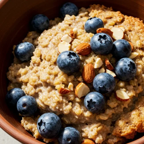 Baked Oats with Blueberries and Almonds Recipe