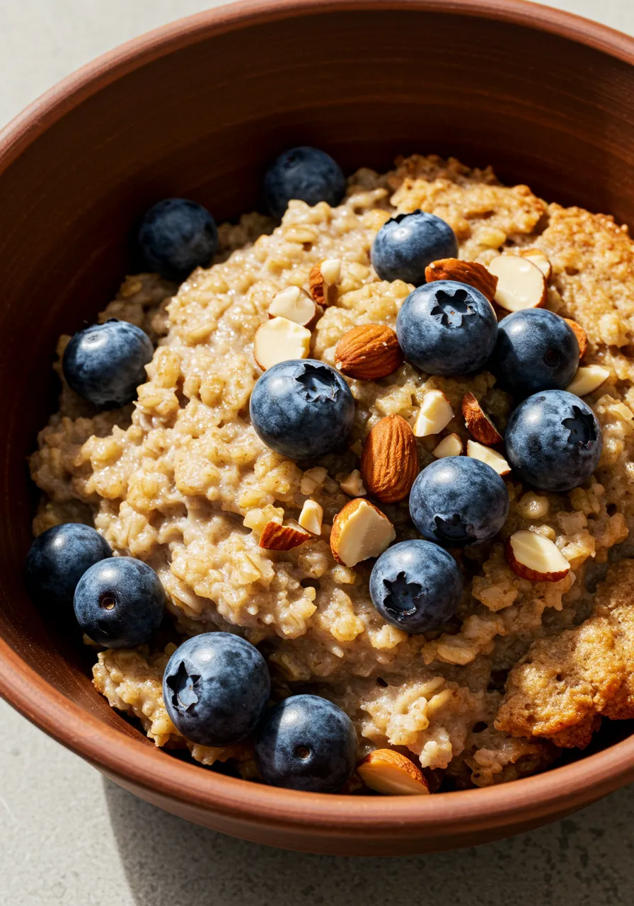 Baked Oats with Blueberries and Almonds Recipe