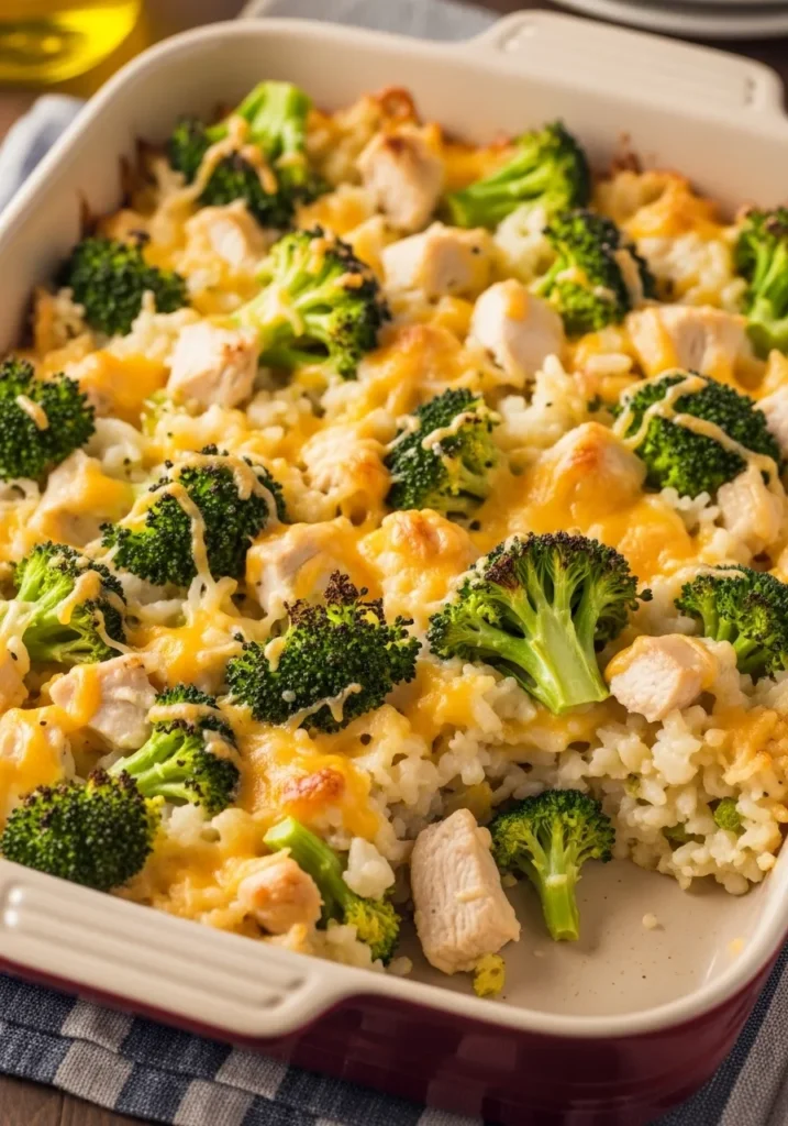 Broccoli, Rice, Cheese, and Chicken Casserole