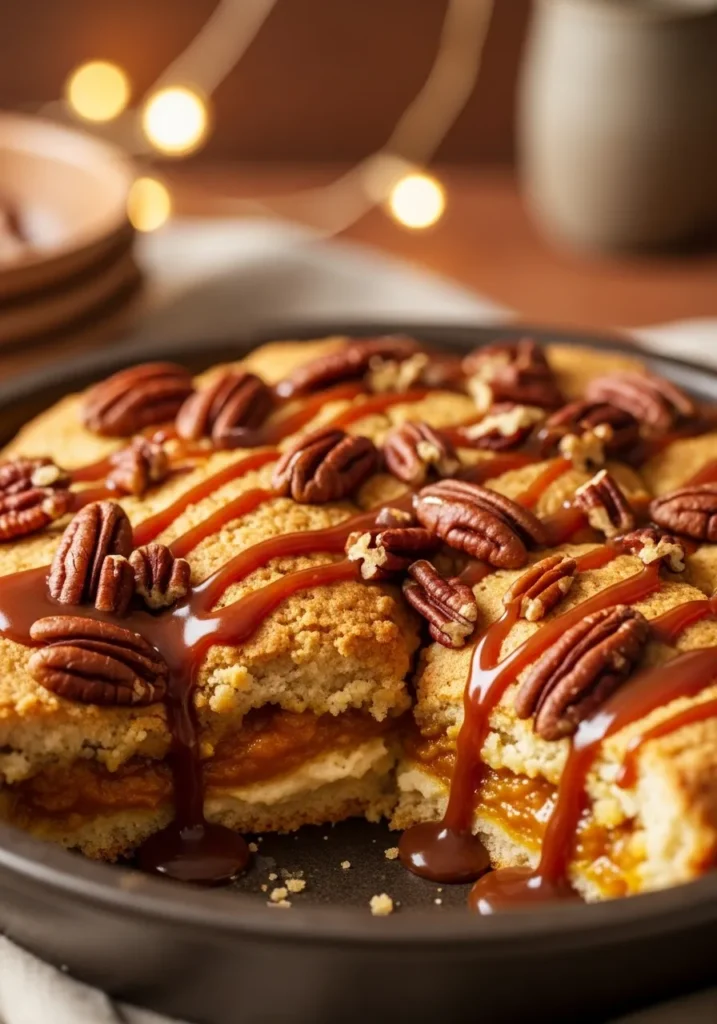 Caramel Pumpkin Cobbler with Pecans
