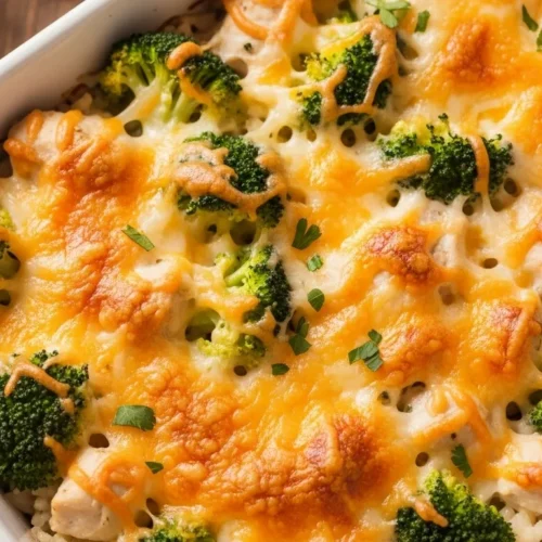 Cheesy Broccoli Chicken and Rice Casserole