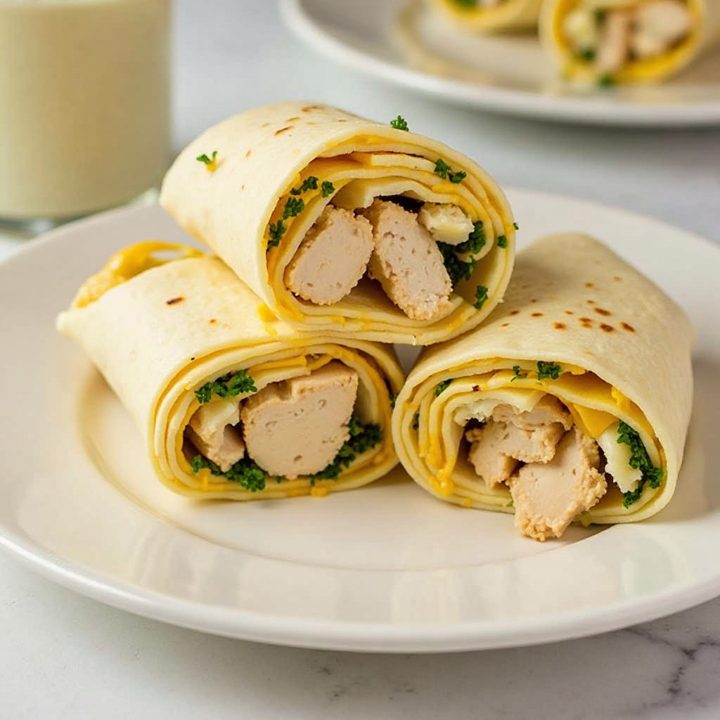 Cheesy Chicken Garlic Wraps