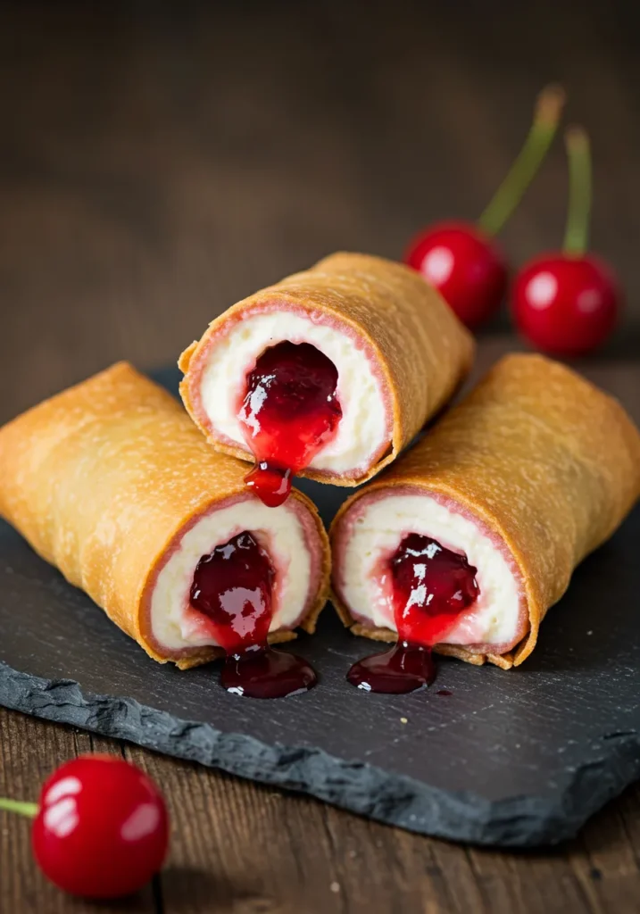 Cherry Cheesecake Egg Rolls Recipe