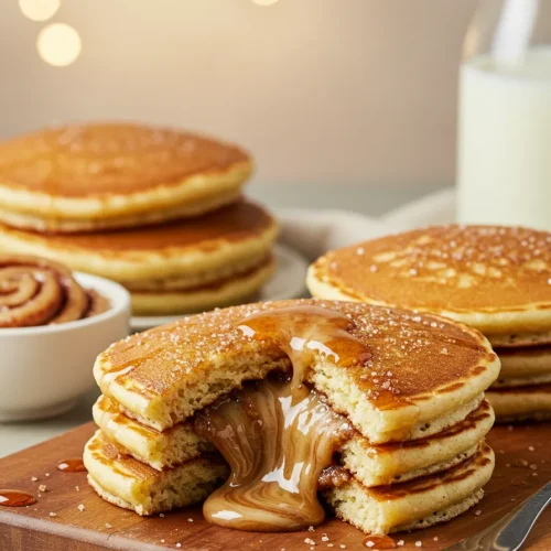 Cinnamon Roll Stuffed Pancakes Recipe