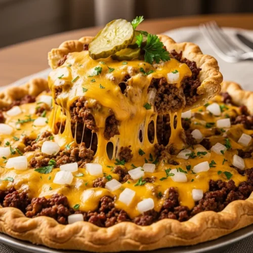 Classic American Cheeseburger Pie