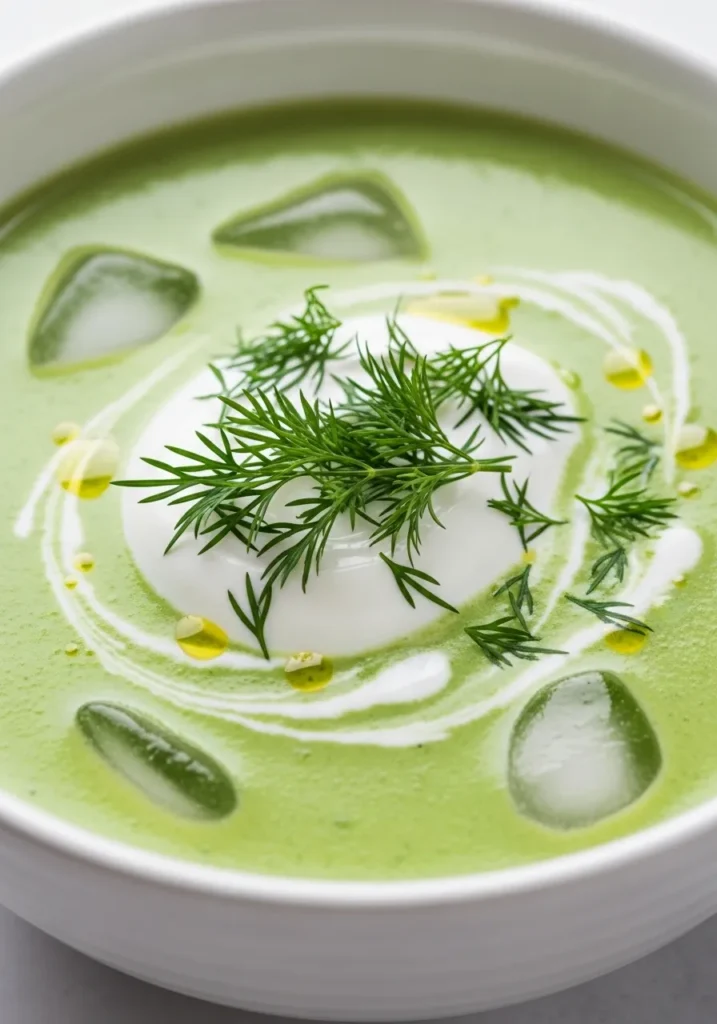 Cold Cucumber Soup with Yogurt and Dill
