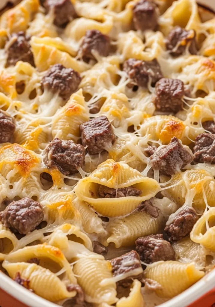 Creamy Beef Shells Casserole