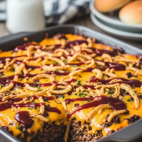 Loaded Cowboy Cheeseburger Casserole