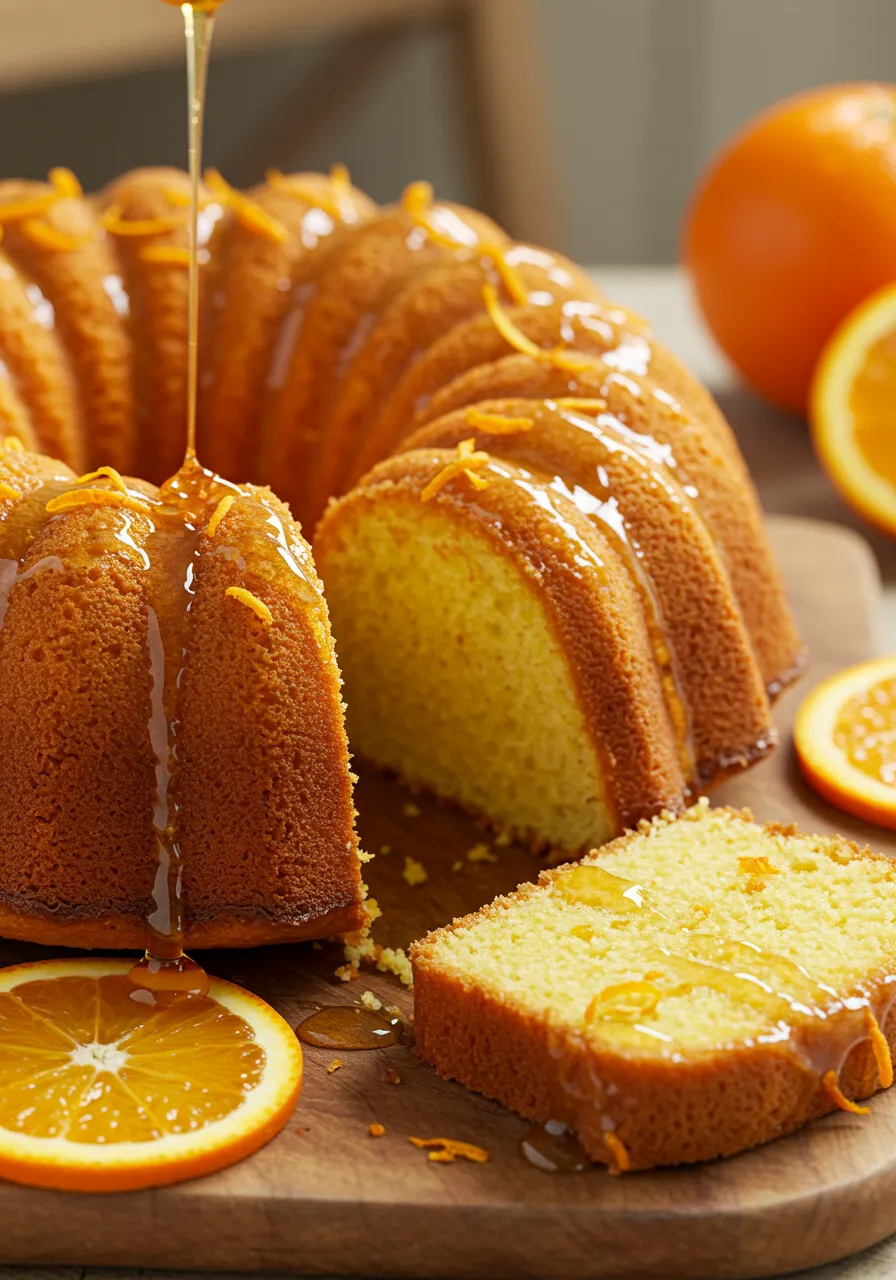 Orange Poke Cake with Honey-Orange Recipe