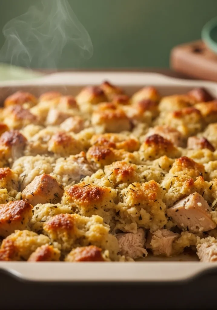 Rotisserie Chicken and Stuffing Casserole