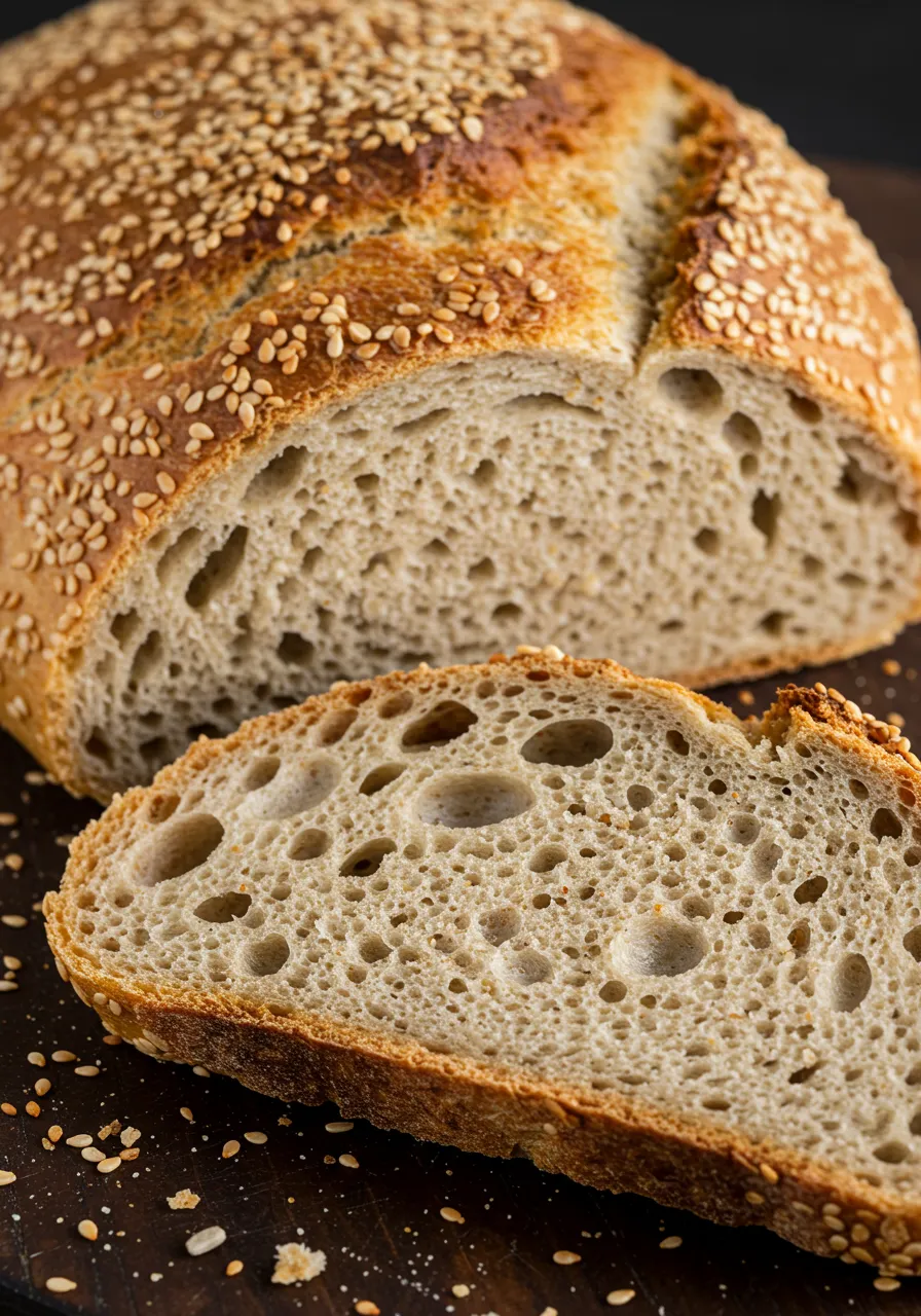 Sesame Wheat Sourdough Bread Recipe