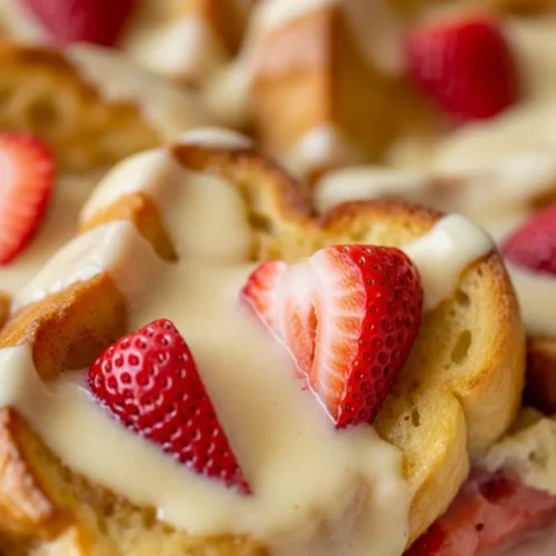 Strawberries & Cream French Toast Casserole