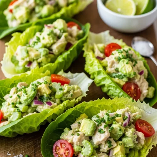 Avocado Chicken Salad Lettuce Wraps