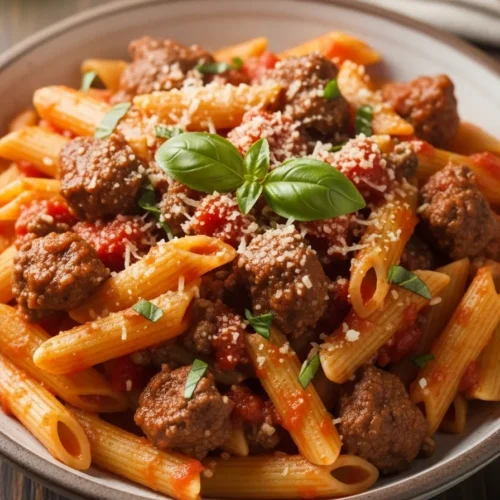 Beef Pasta in Tomato Sauce