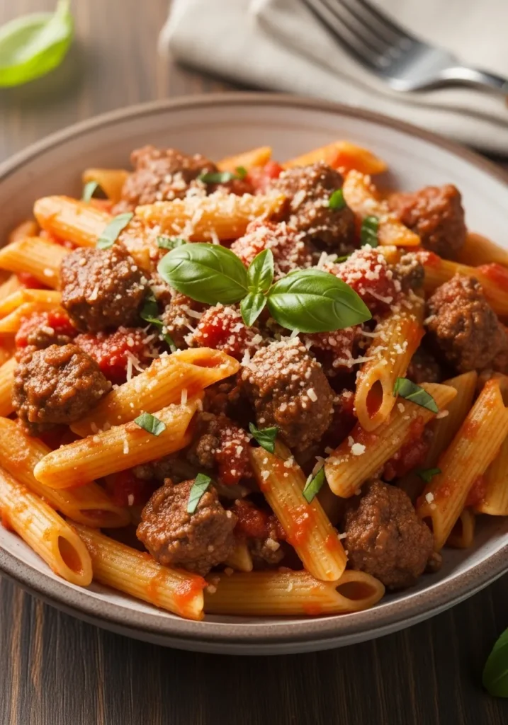 Beef Pasta in Tomato Sauce