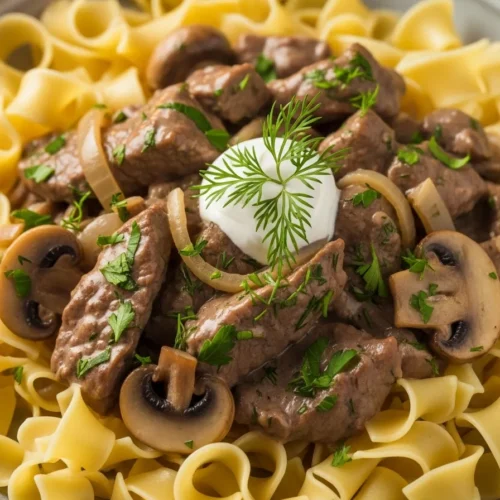 Beef Stroganoff with Egg Noodles