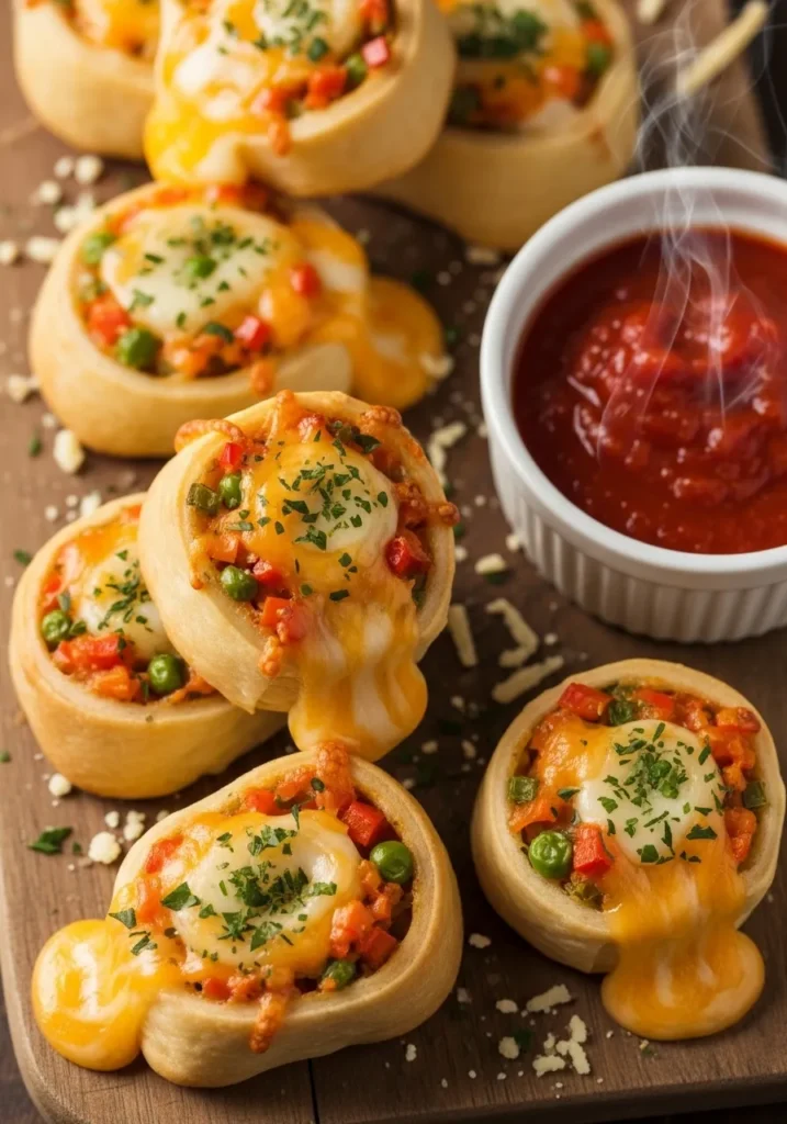 Cheesy Baked Vegetable Rolls