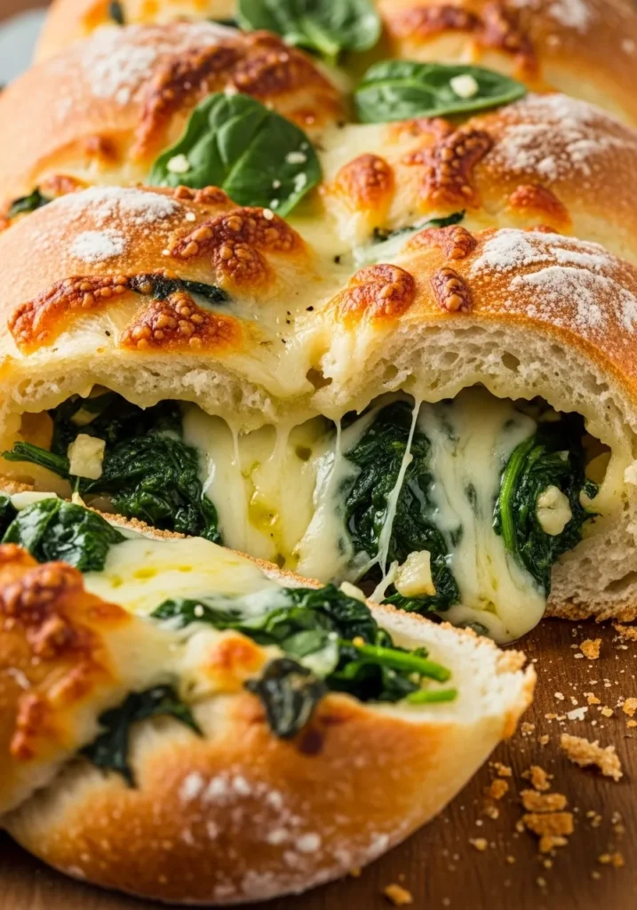 Cheesy Spinach Stuffed Bread