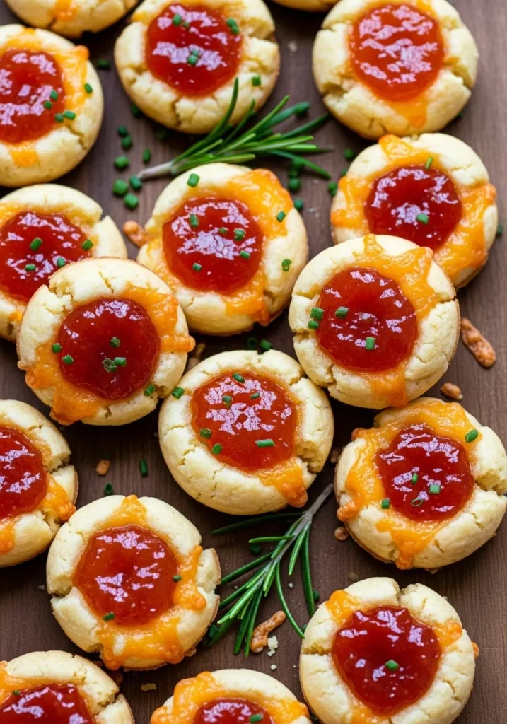 Cheesy Thumbprint Appetizers with Hot Pepper Jelly