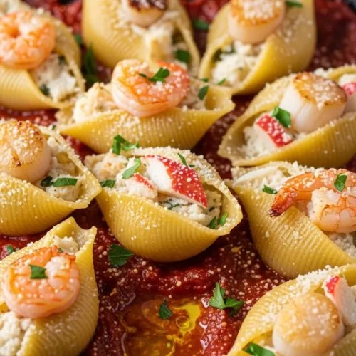 Creamy Seafood Stuffed Shells