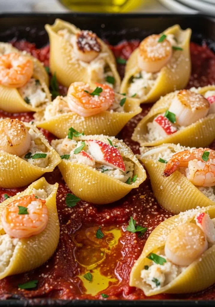 Creamy Seafood Stuffed Shells