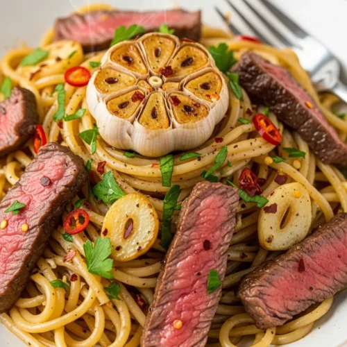 Delicious Garlic Beef Pasta