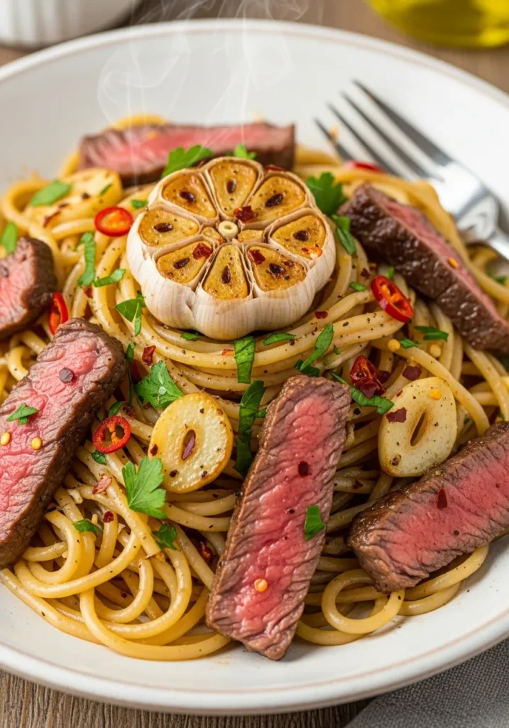 Delicious Garlic Beef Pasta