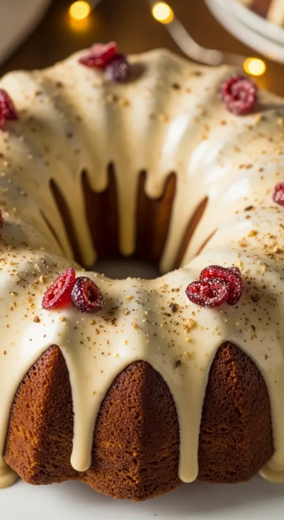 Eggnog Bundt Cake with Eggnog Frosting
