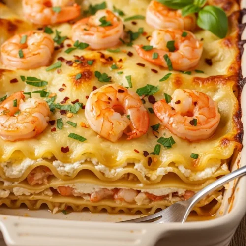 Garlic Butter Shrimp Scampi Lasagna