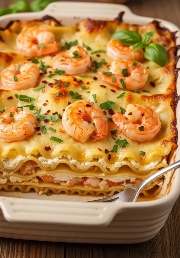 Garlic Butter Shrimp Scampi Lasagna