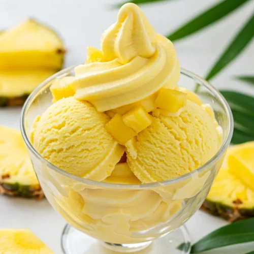 Homemade Pineapple Soft Serve Ice Cream Recipe