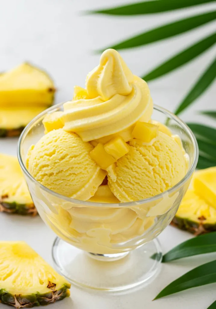 Homemade Pineapple Soft Serve Ice Cream Recipe
