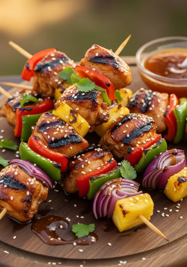Honey Garlic Asian Chicken Kabobs