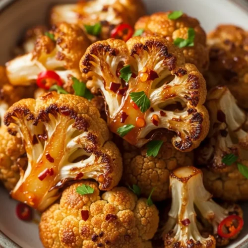 Hot Honey Roasted Cauliflower
