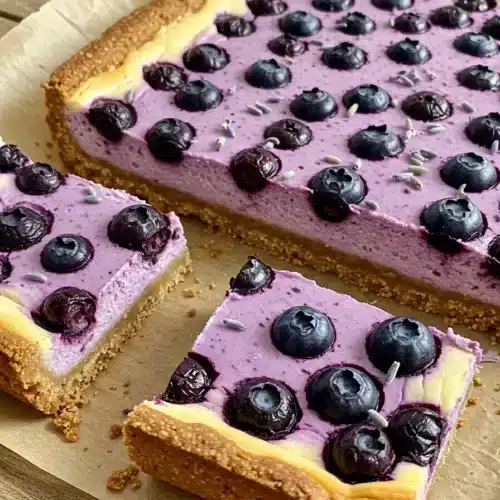 Lavender and Blueberry Cheesecake Bars Recipe