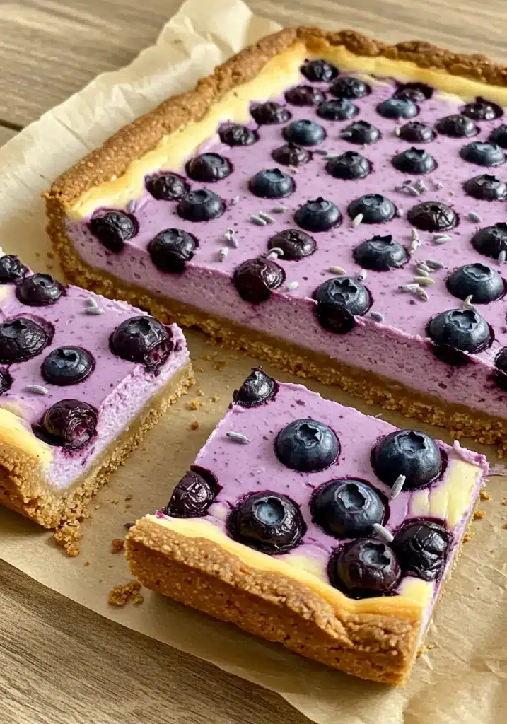 Lavender and Blueberry Cheesecake Bars Recipe