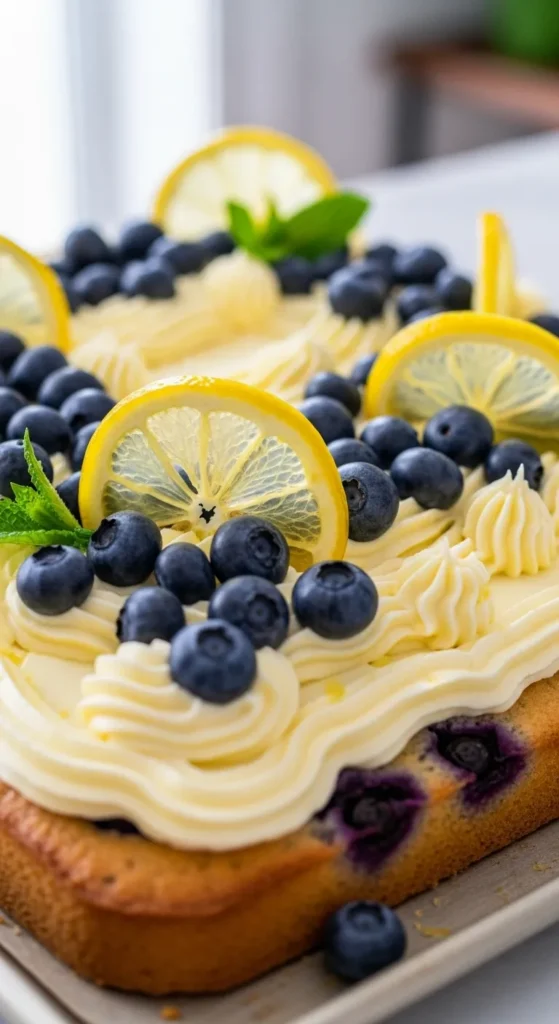 Lemon Blueberry Sheet Cake