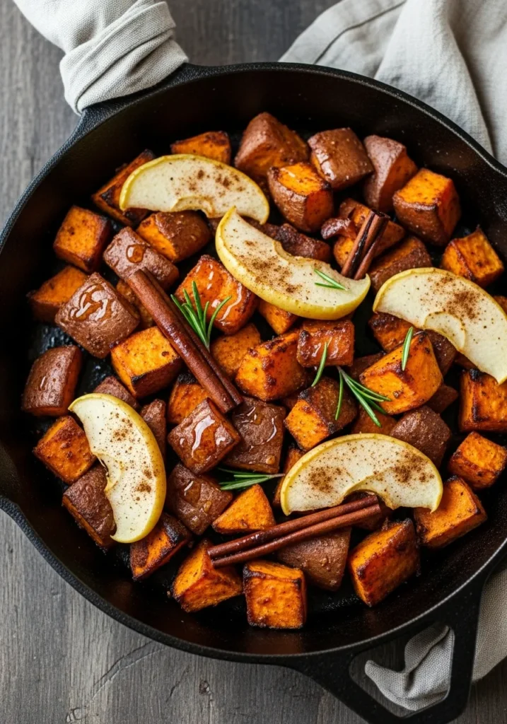 Roasted Apple Cinnamon Sweet Potatoes