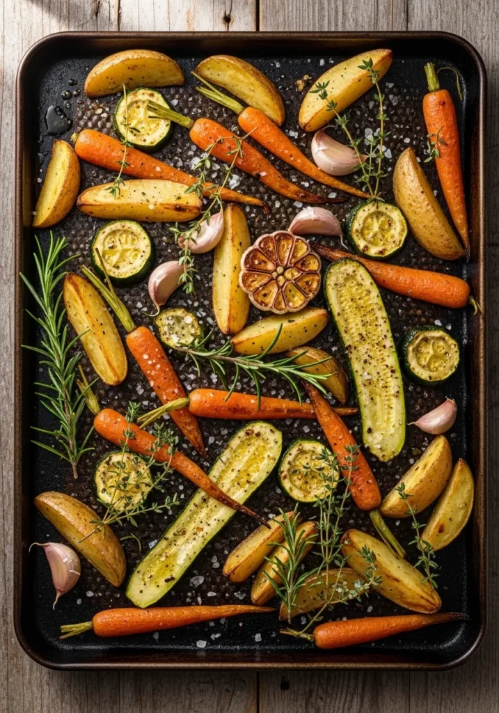 Roasted Potatoes, Carrots, and Zucchini