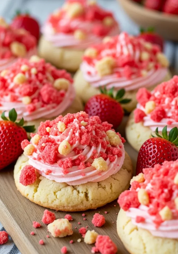 Strawberry Crunch Shortcake Cookies