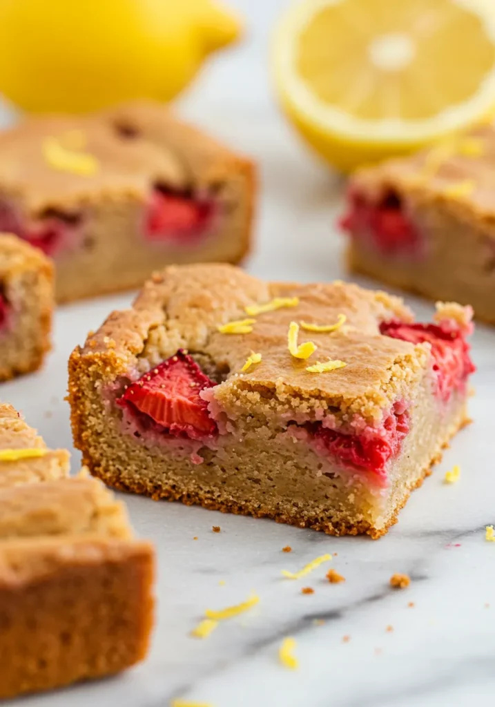 Strawberry Lemon Blondies Recipe