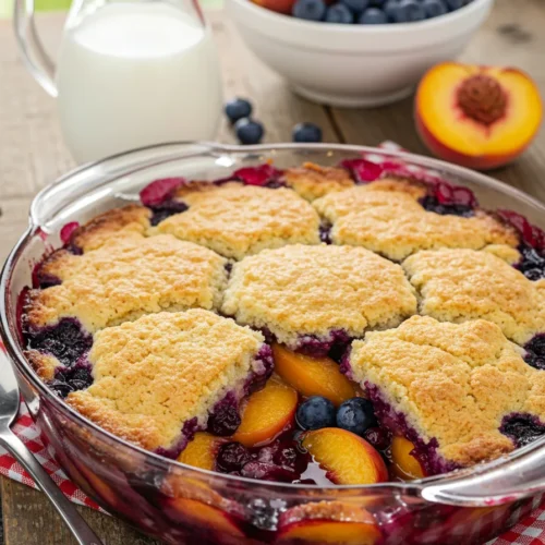 Summer Peach and Blueberry Cobbler Recipe 
